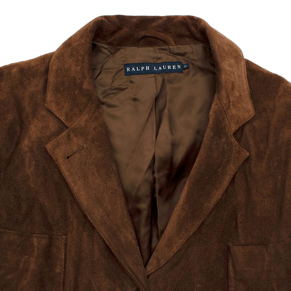 Women's or Men's Ralph Lauren Blue Label Brown Suede Belted Jacket - Size US 6