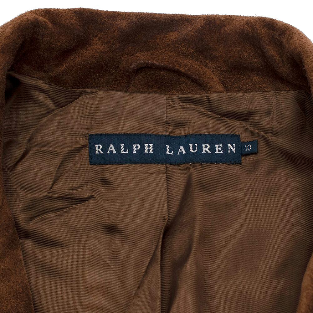 Ralph Lauren Blue Label Brown Suede Belted Jacket - Size US 6 1