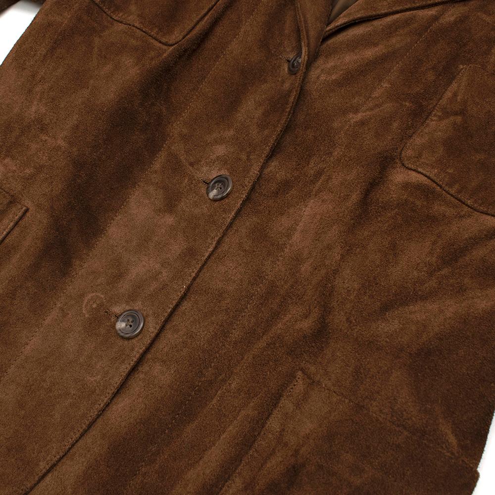 Ralph Lauren Blue Label Brown Suede Belted Jacket - Size US 6 2