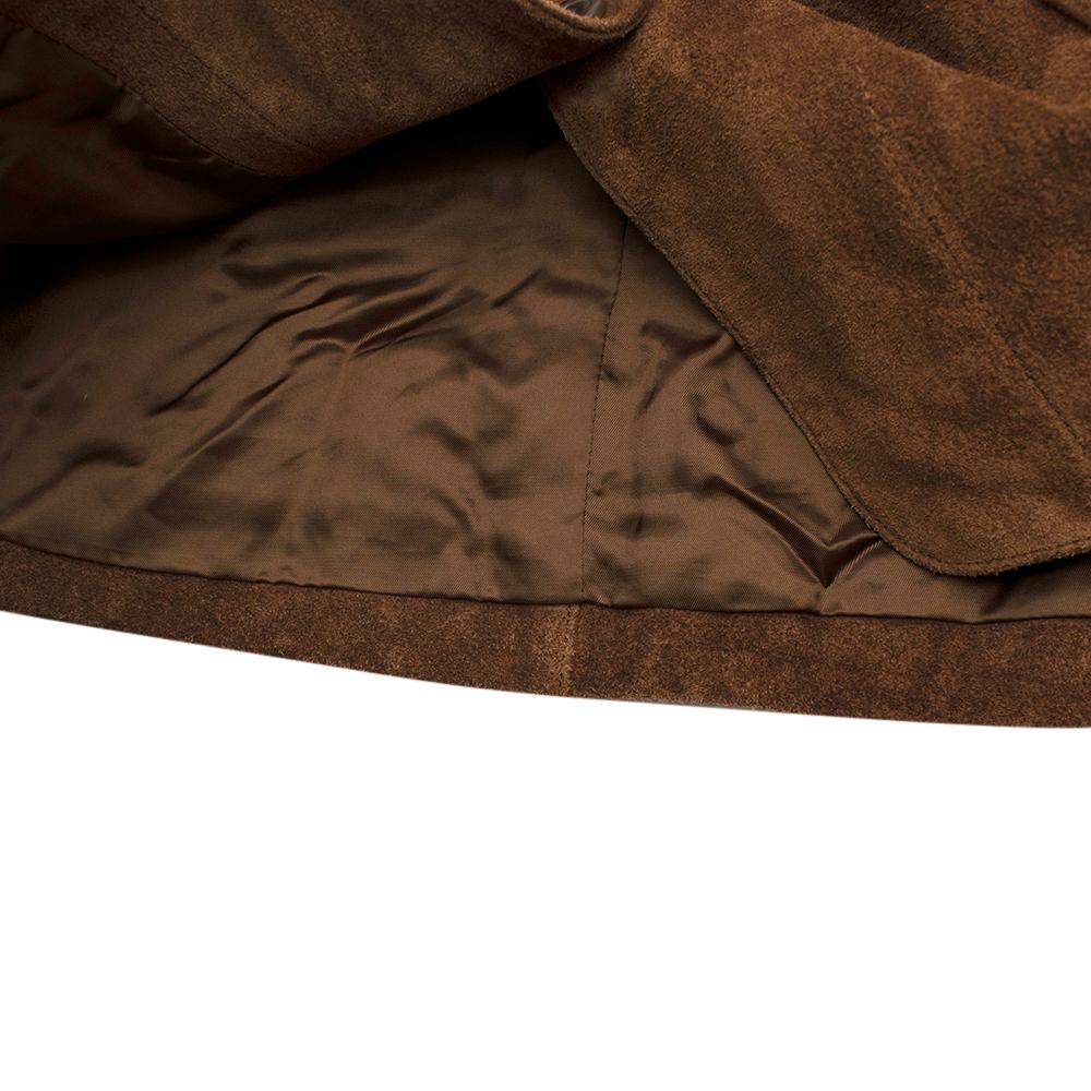 Ralph Lauren Blue Label Brown Suede Belted Jacket - Size US 6 4