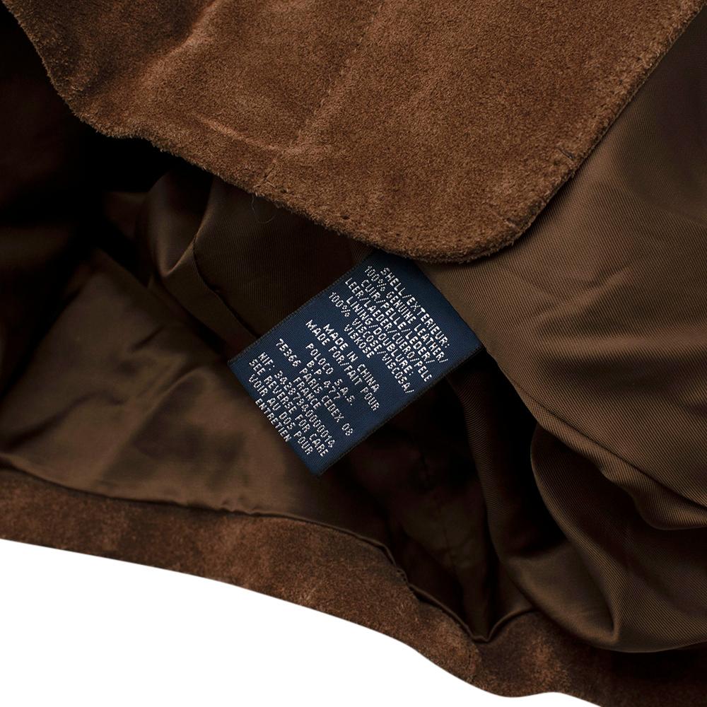 Ralph Lauren Blue Label Brown Suede Belted Jacket - Size US 6 5