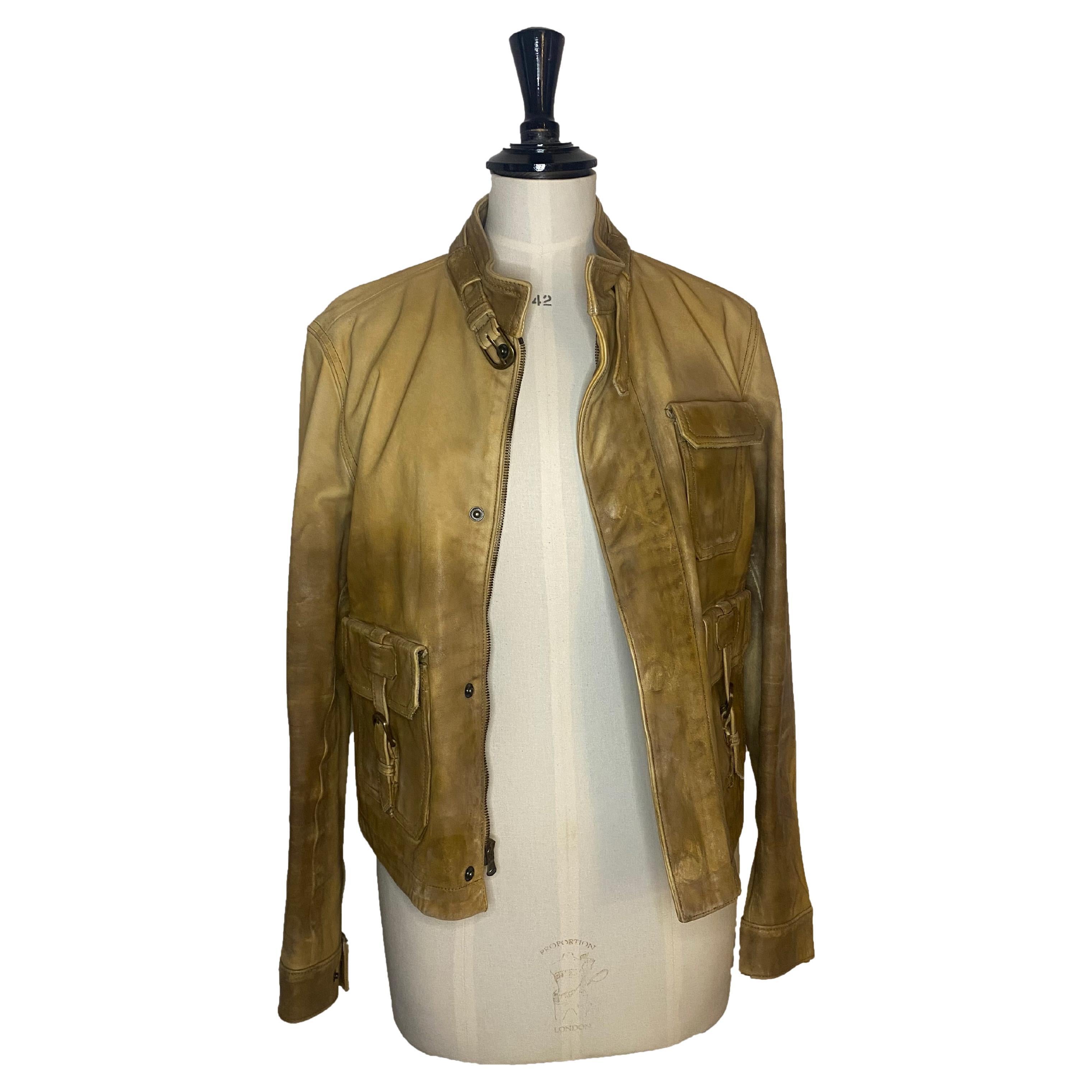 Ralph Lauren Blue Label Collection Aviator Leather Jacket - Size L. Excellent