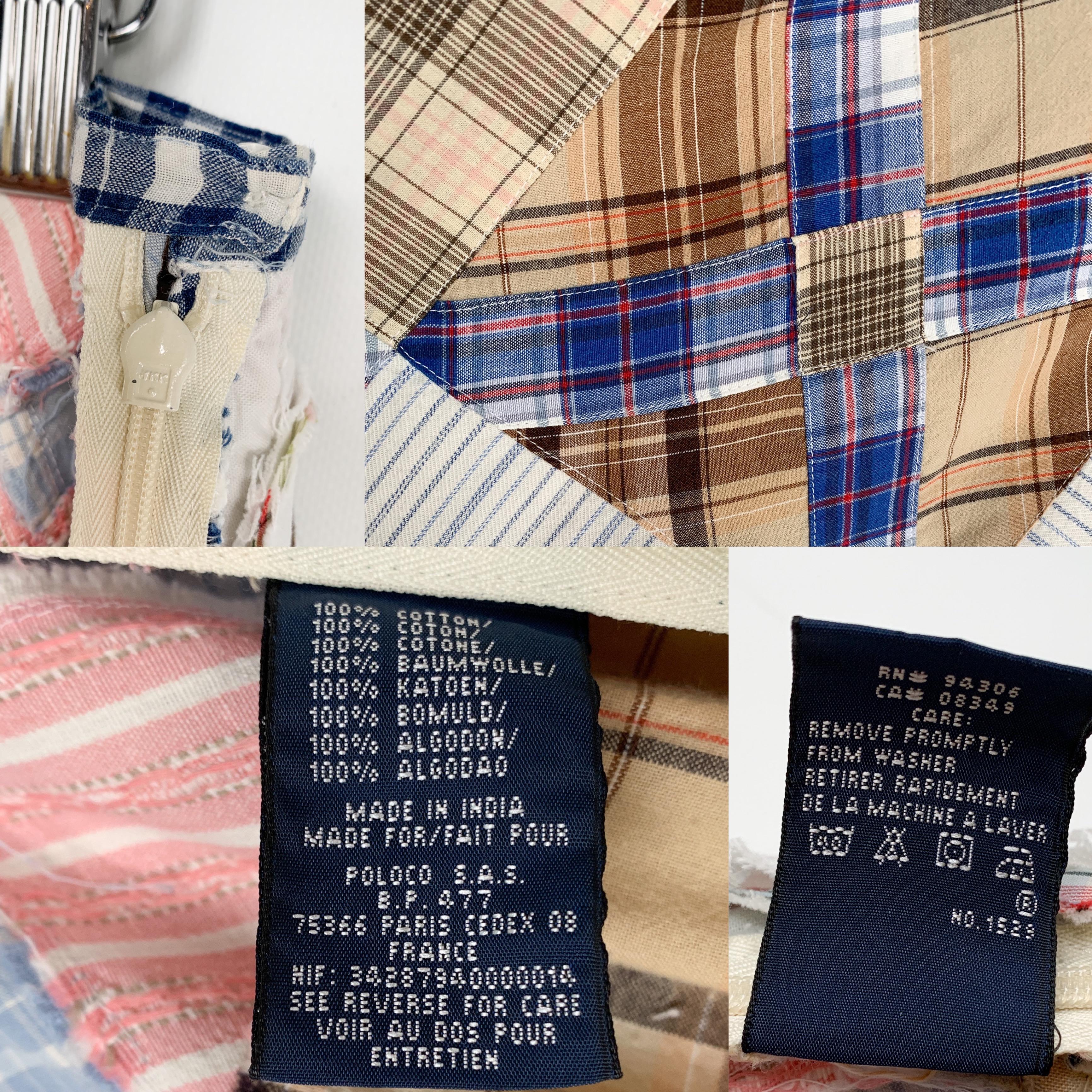Ralph Lauren Blue Label patchwork printed checkered cotton maxi skirt 6