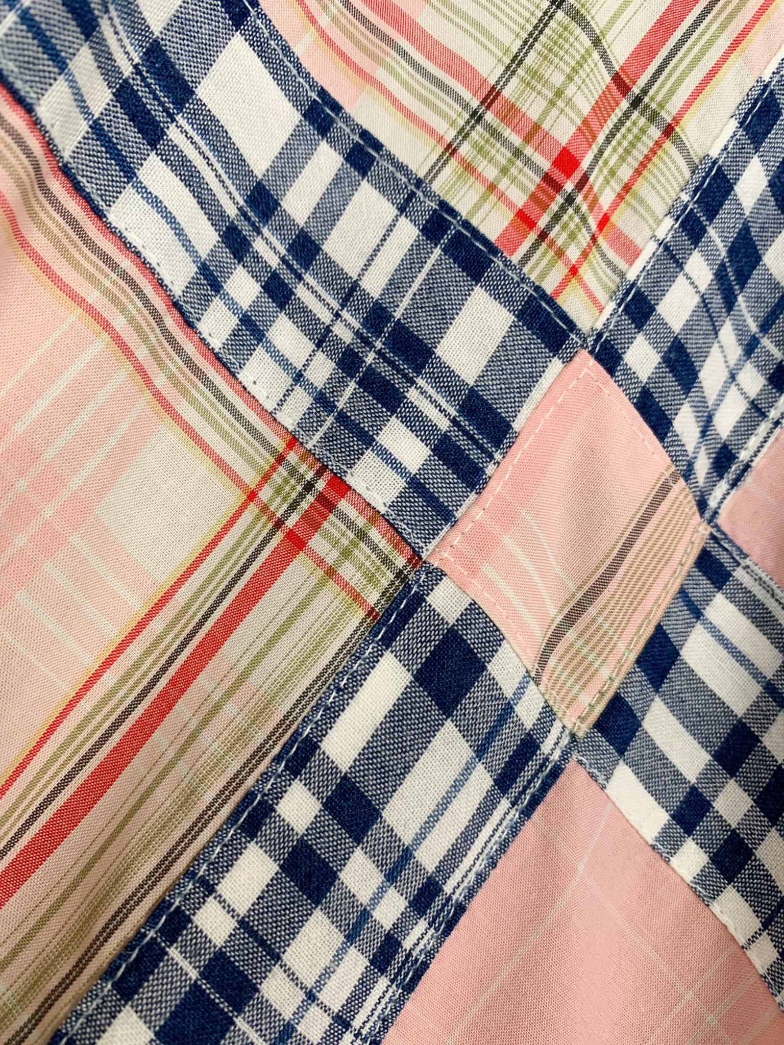 Ralph Lauren Blue Label patchwork printed checkered cotton maxi skirt 4
