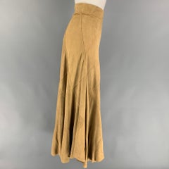 RALPH LAUREN Blue Label Size 6 Tan Suede Long Skirt