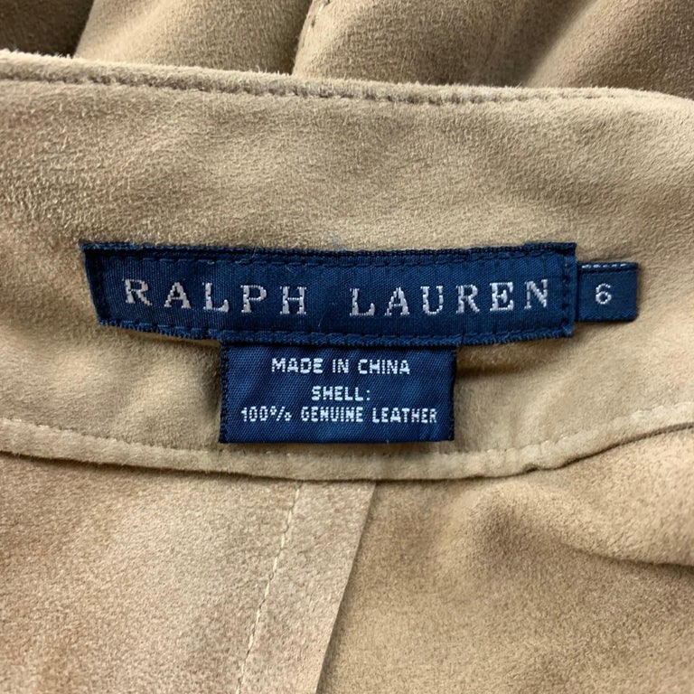 RALPH LAUREN Blue Label Size 6 Tan Suede Long Skirt at 1stDibs | ralph  lauren suede skirt