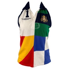 RALPH LAUREN Blue Label Size M Multi-Color Jersey Cotton Sleeveless Polo