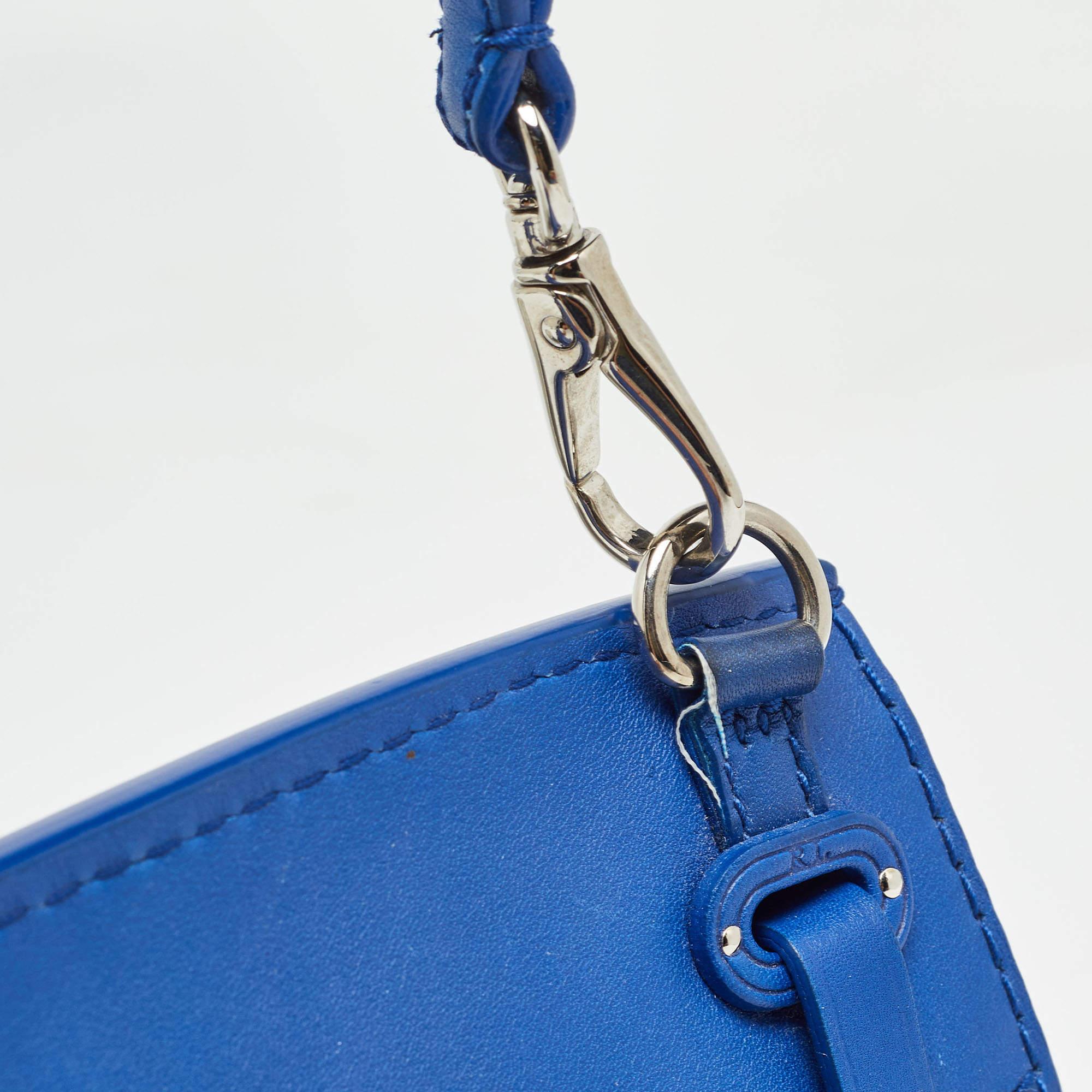 Ralph Lauren Blue Leather Mini Ricky Tote 2