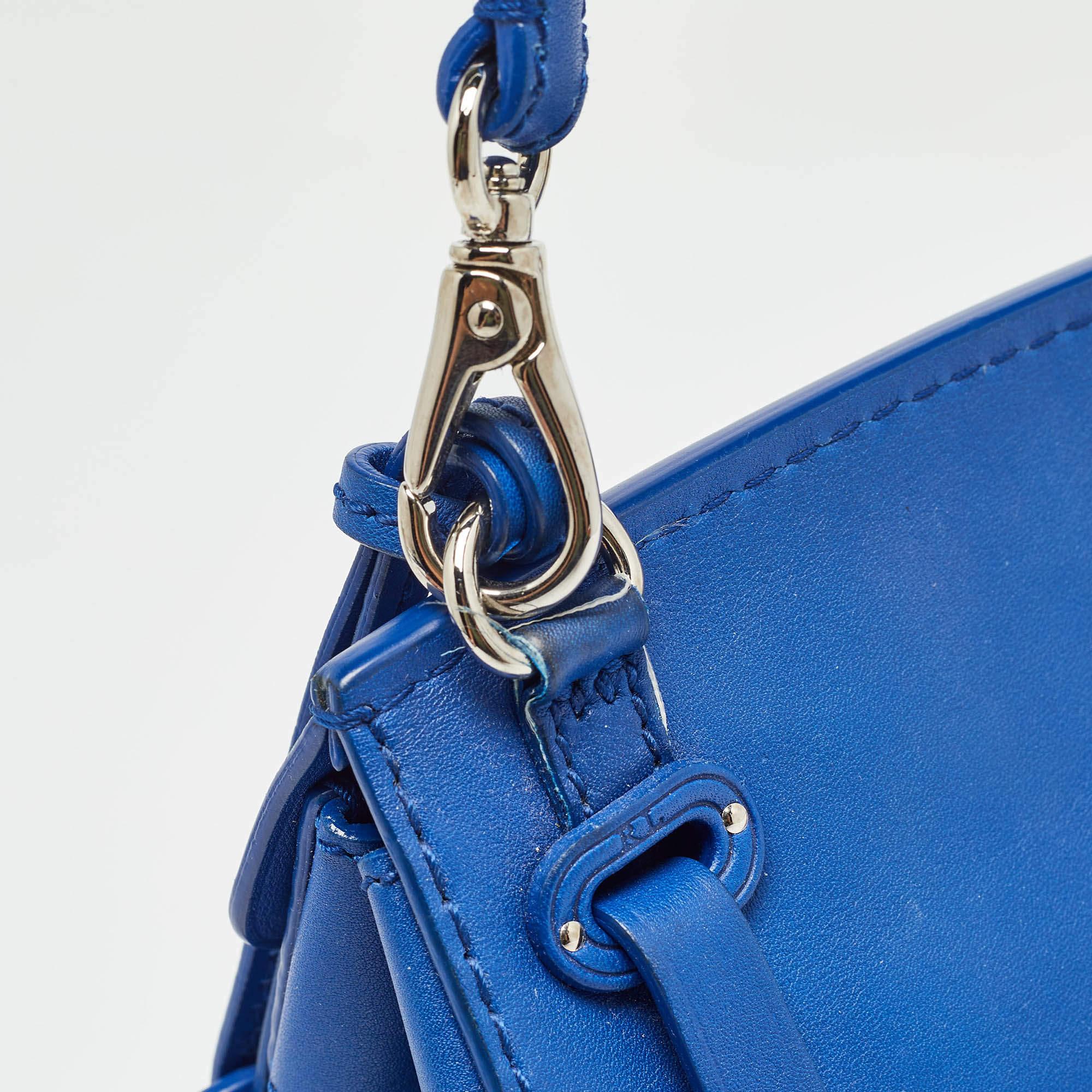 Ralph Lauren Blue Leather Mini Ricky Tote 3