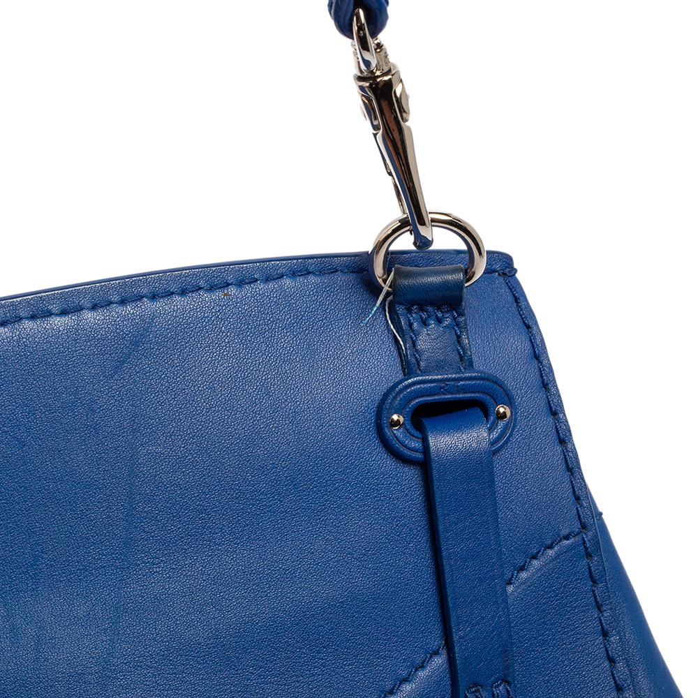 Ralph Lauren Blue Leather Soft Ricky 18 Top Handle Bag 4