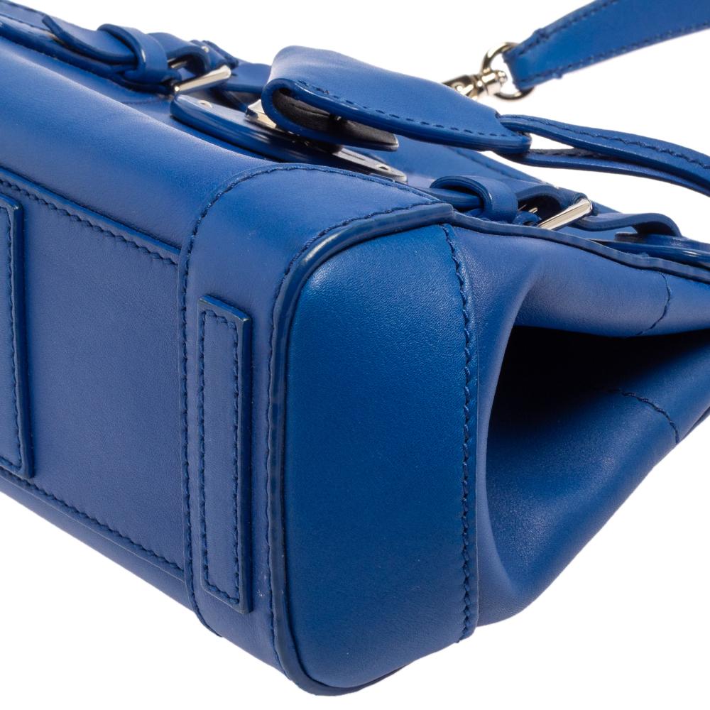 Women's Ralph Lauren Blue Leather Soft Ricky 18 Top Handle Bag