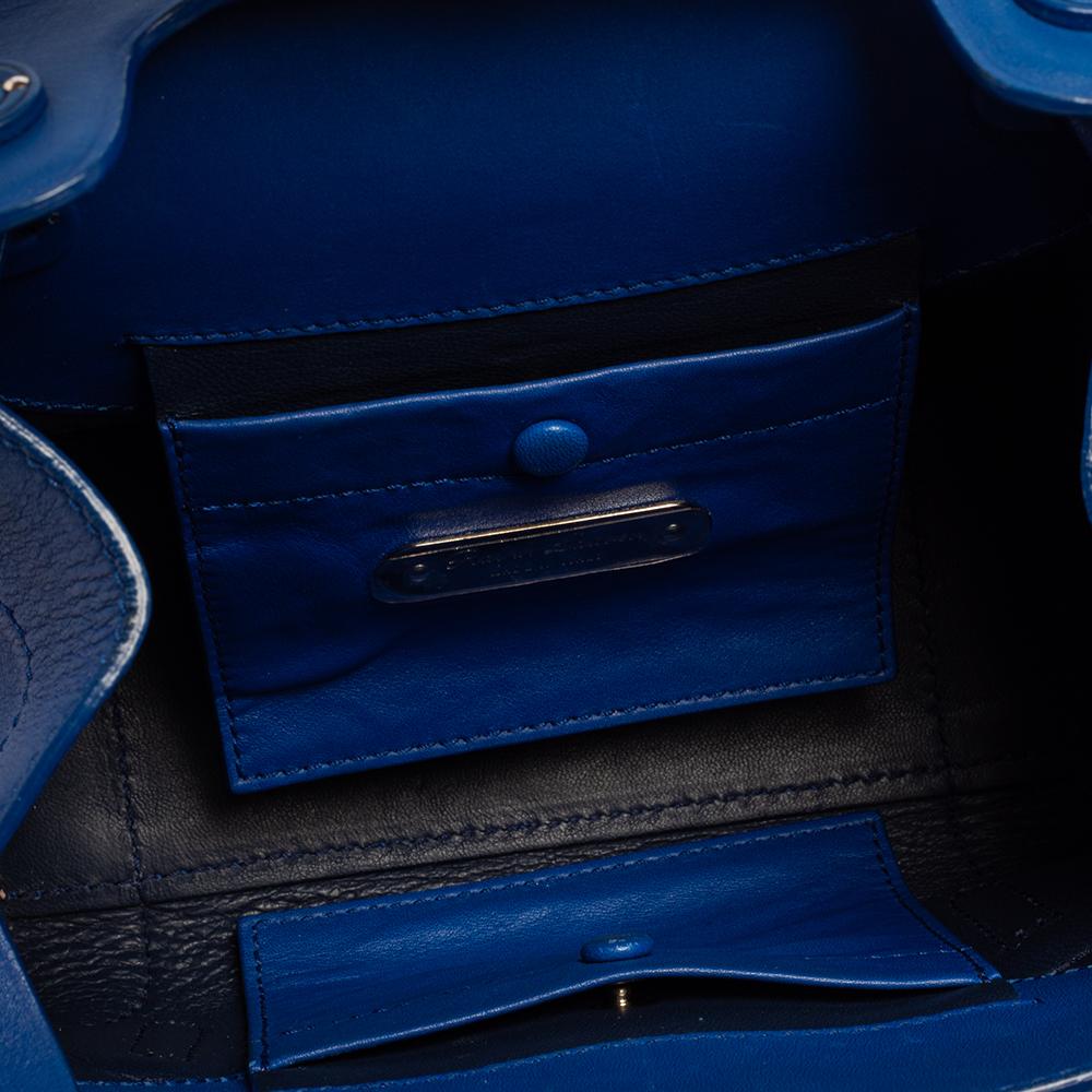 Ralph Lauren Blue Leather Soft Ricky 18 Top Handle Bag 2