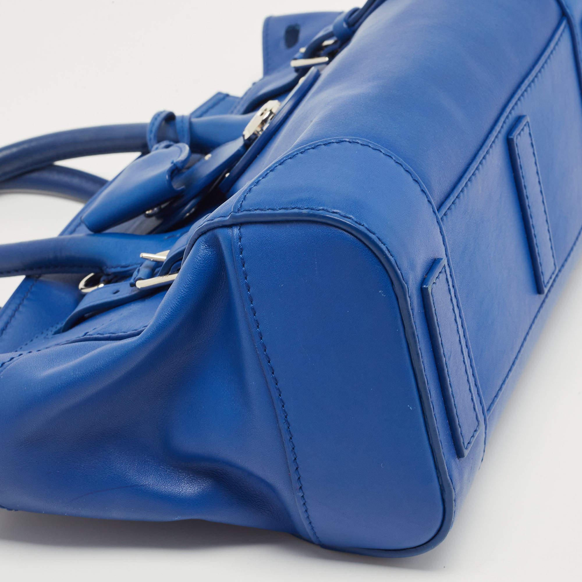 Ralph Lauren Blue Leather Soft Ricky Tote 9