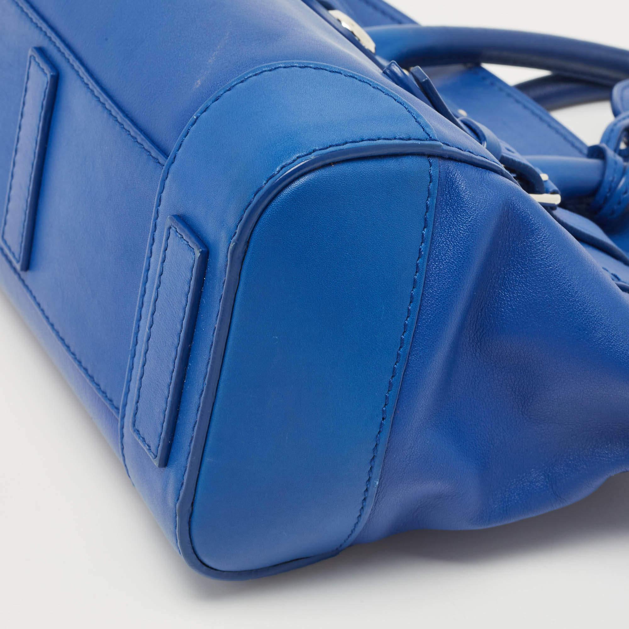 Ralph Lauren Blue Leather Soft Ricky Tote 10