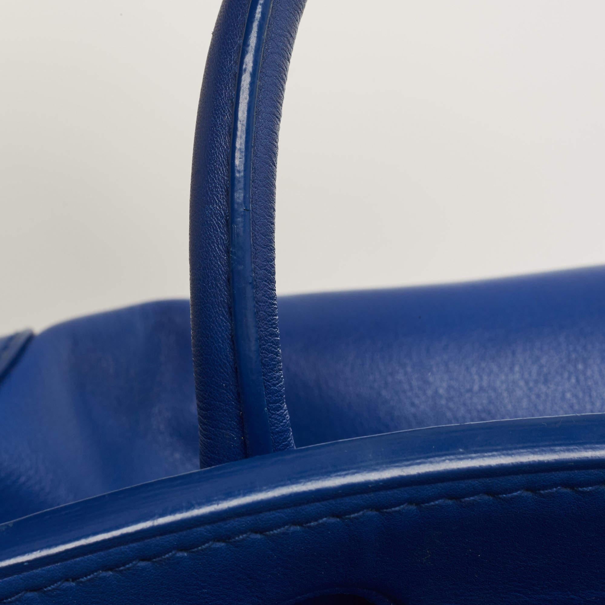Ralph Lauren Blue Leather Soft Ricky Tote 11