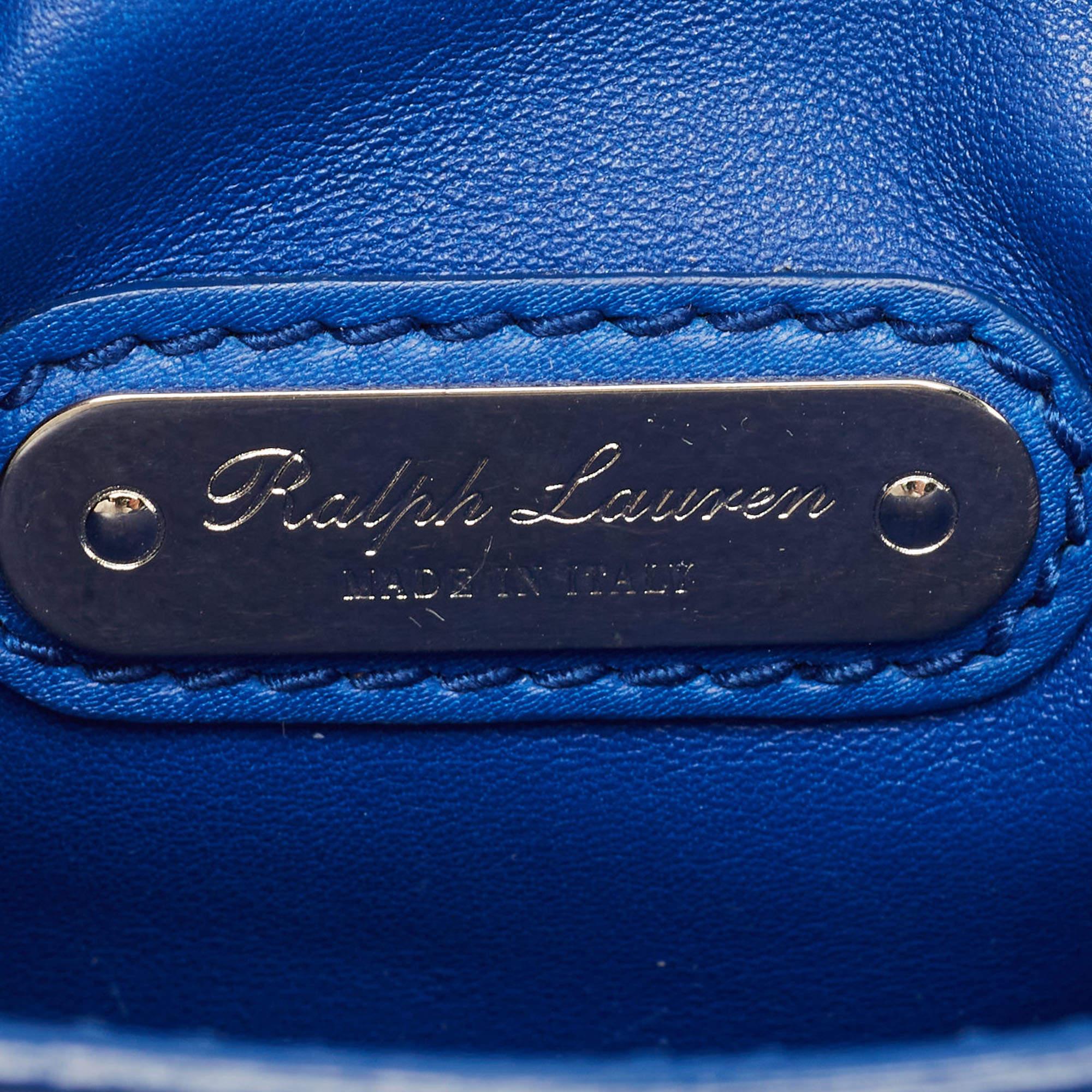 Ralph Lauren Blue Leather Soft Ricky Tote 1