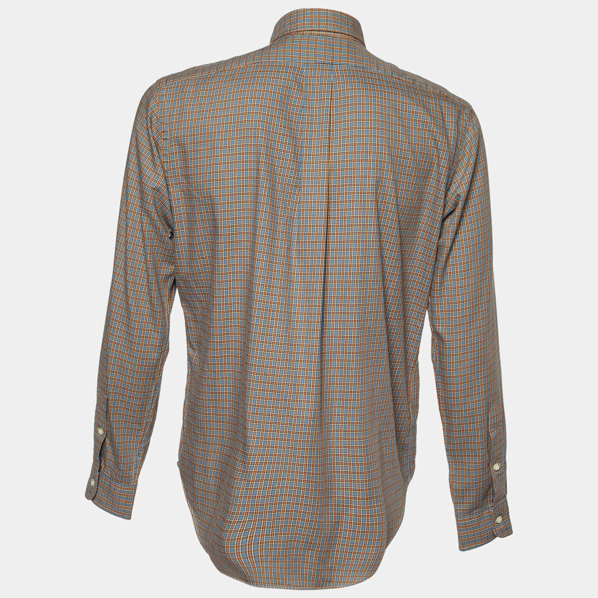 Explore Ralph Lauren for smart wardrobe staples. Cut to a classy fit this mens check shirt is crafted using cotton to grant you all day comfort.