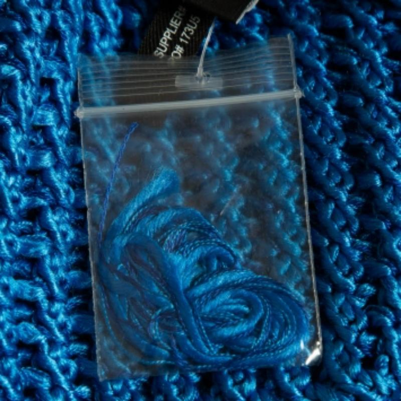 Blu Ralph Lauren Canotta Easy in seta blu con uncinetto M. in vendita