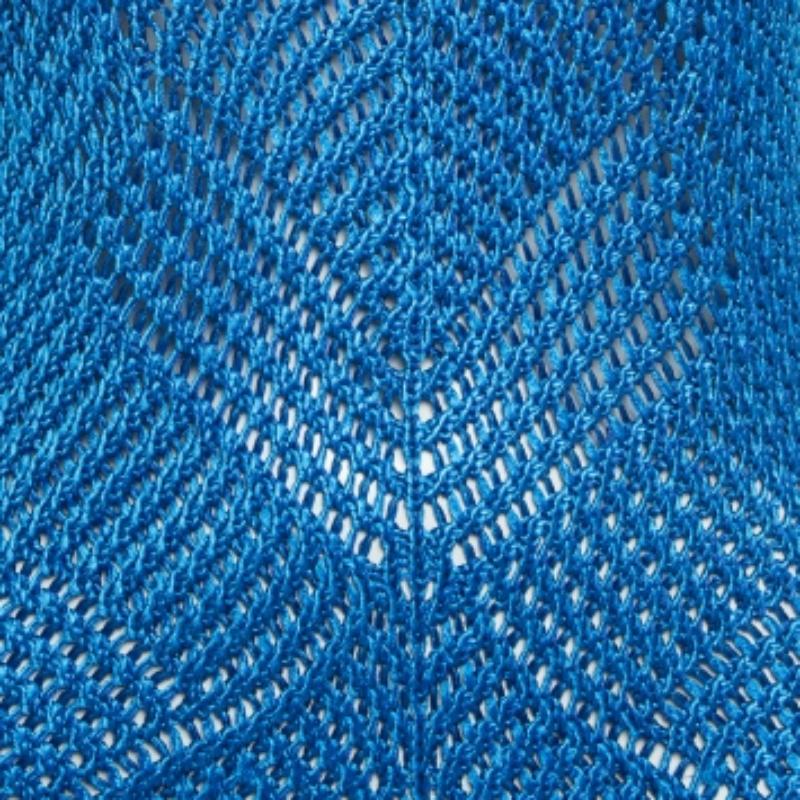 Ralph Lauren Canotta Easy in seta blu con uncinetto M. in vendita 1