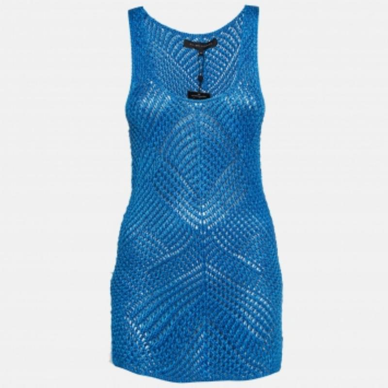 Ralph Lauren Blue Silk Crochet Easy Tank Top M