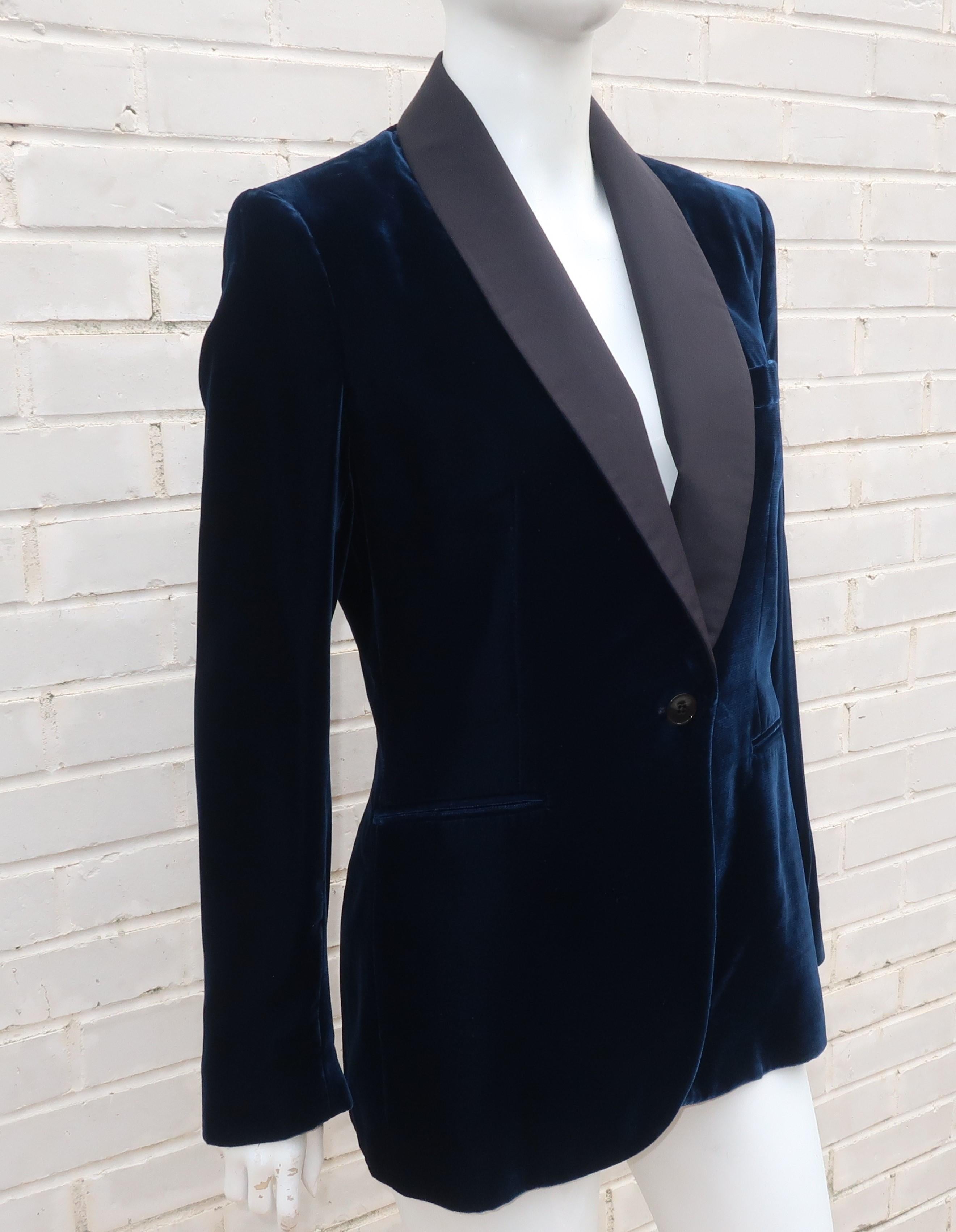 navy velvet tuxedo jacket