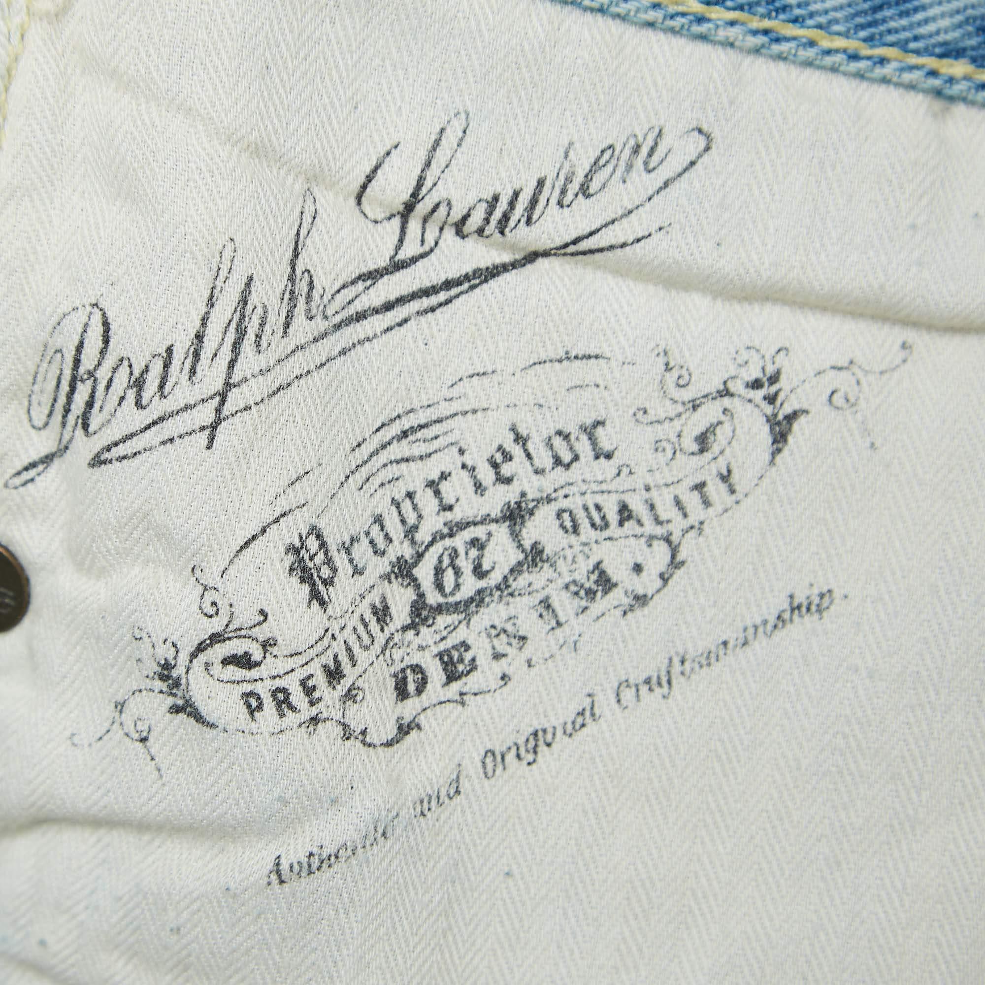 Ralph Lauren Blau gewaschene & Distressed gestapelte Skinny Jeans M Taille 29