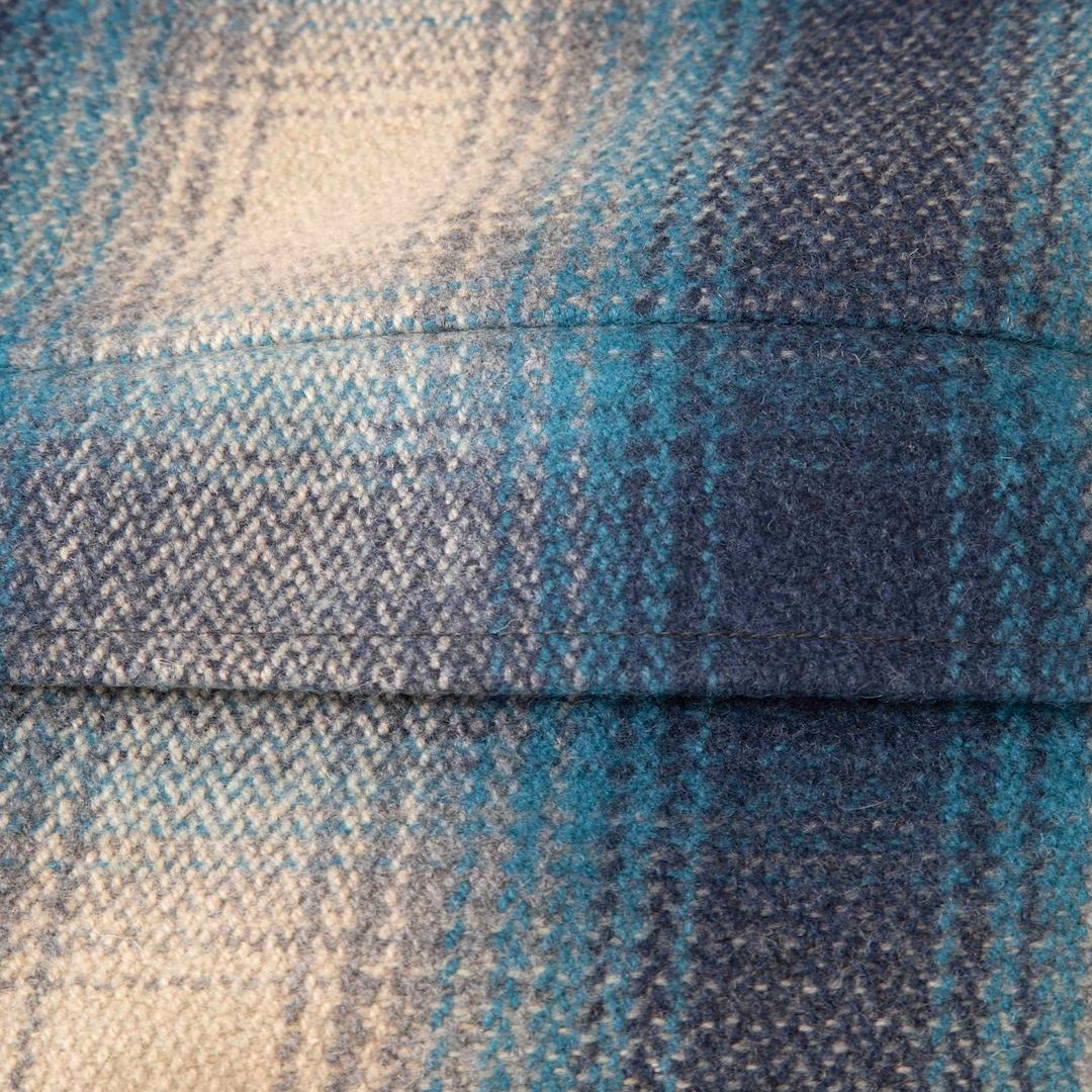 Ralph Lauren Blue Wool Tartan Pattern Coat Size M In Good Condition In London, GB