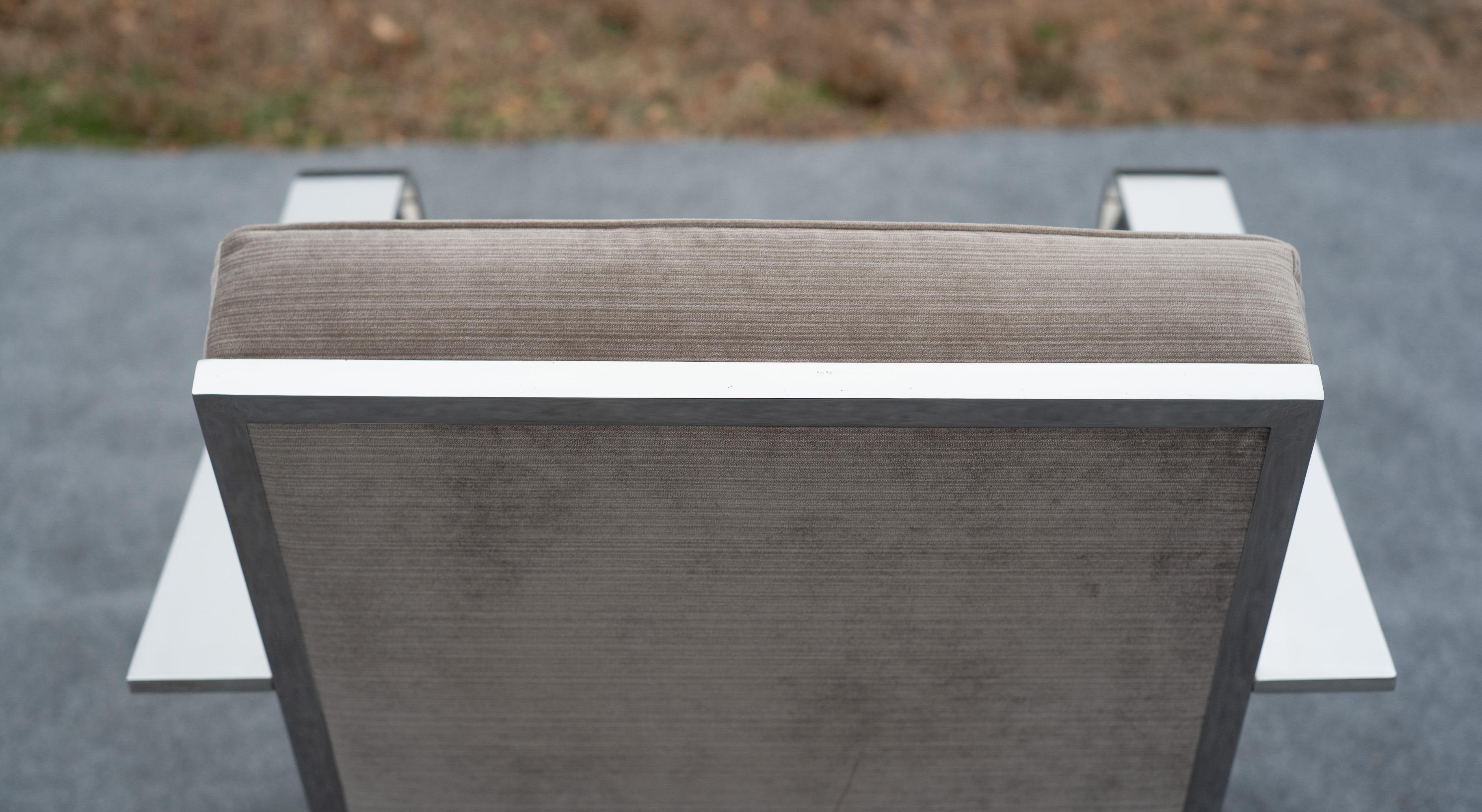 Sedia da salotto a sbalzo in pelle misto lana e cromo di Ralph Lauren in vendita 9