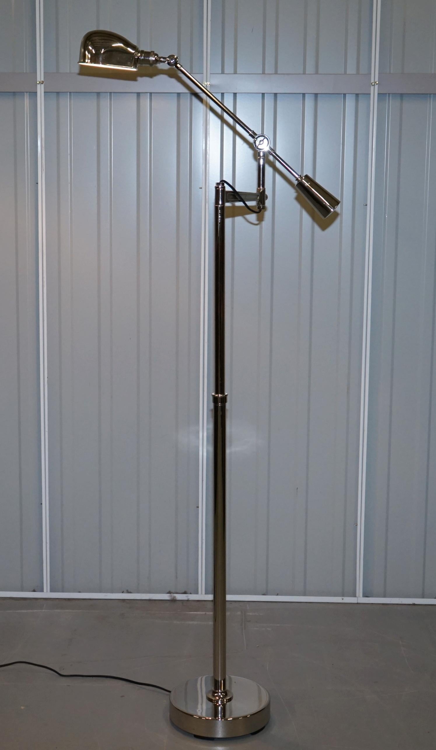 Ralph Lauren Boom Arm RL 67 Est Chrome Floor Standing Height Adjustable Lamp 3