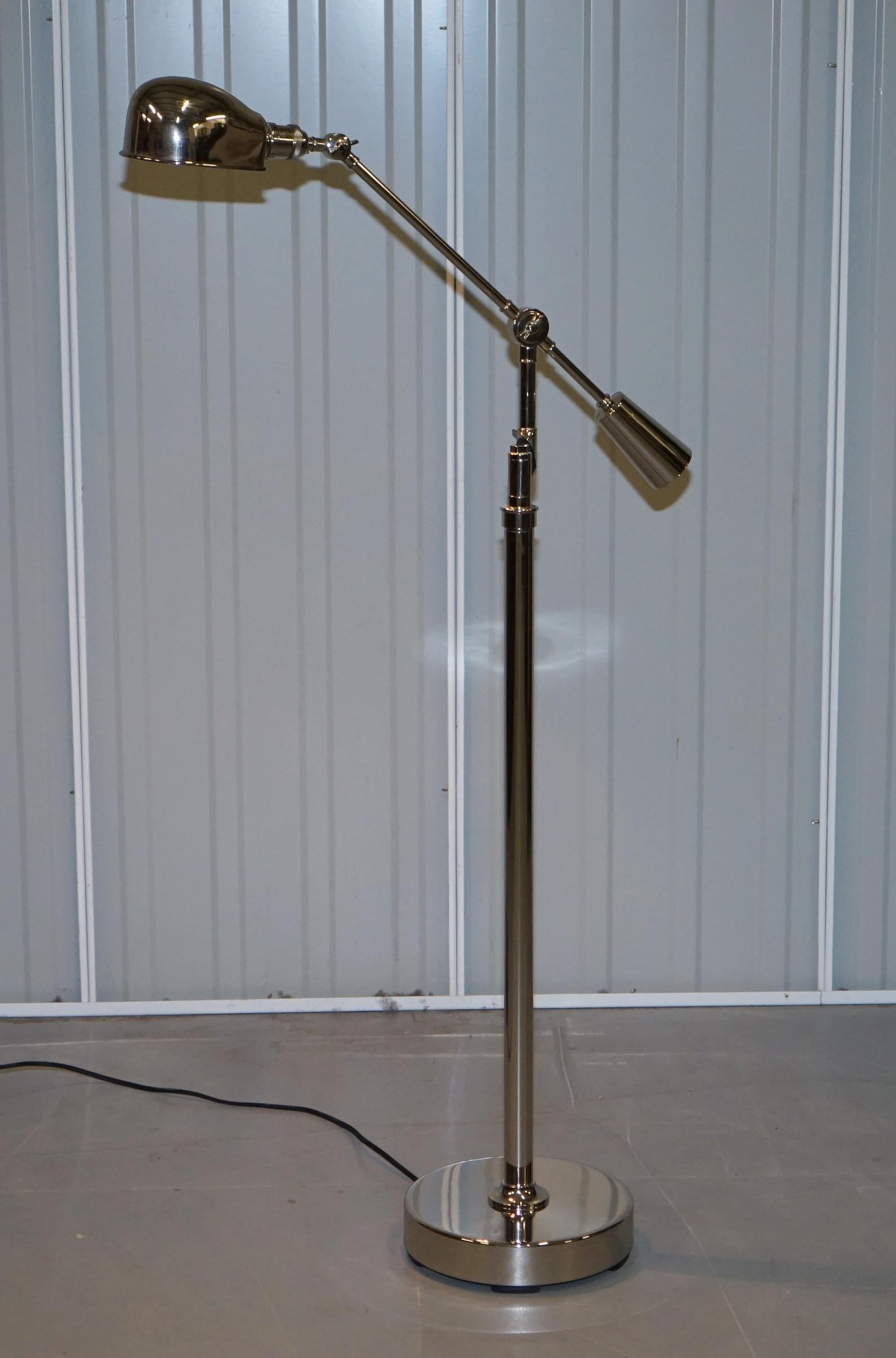 Ralph Lauren Boom Arm RL 67 Est Chrome Floor Standing Height Adjustable Lamp 4