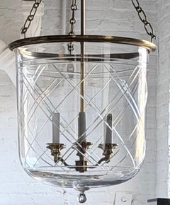 Ralph Lauren Brass and Glass Cambridge Bell Lantern, Large