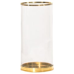 Ralph Lauren Brass and Glass Modern Hurricane Candleholder