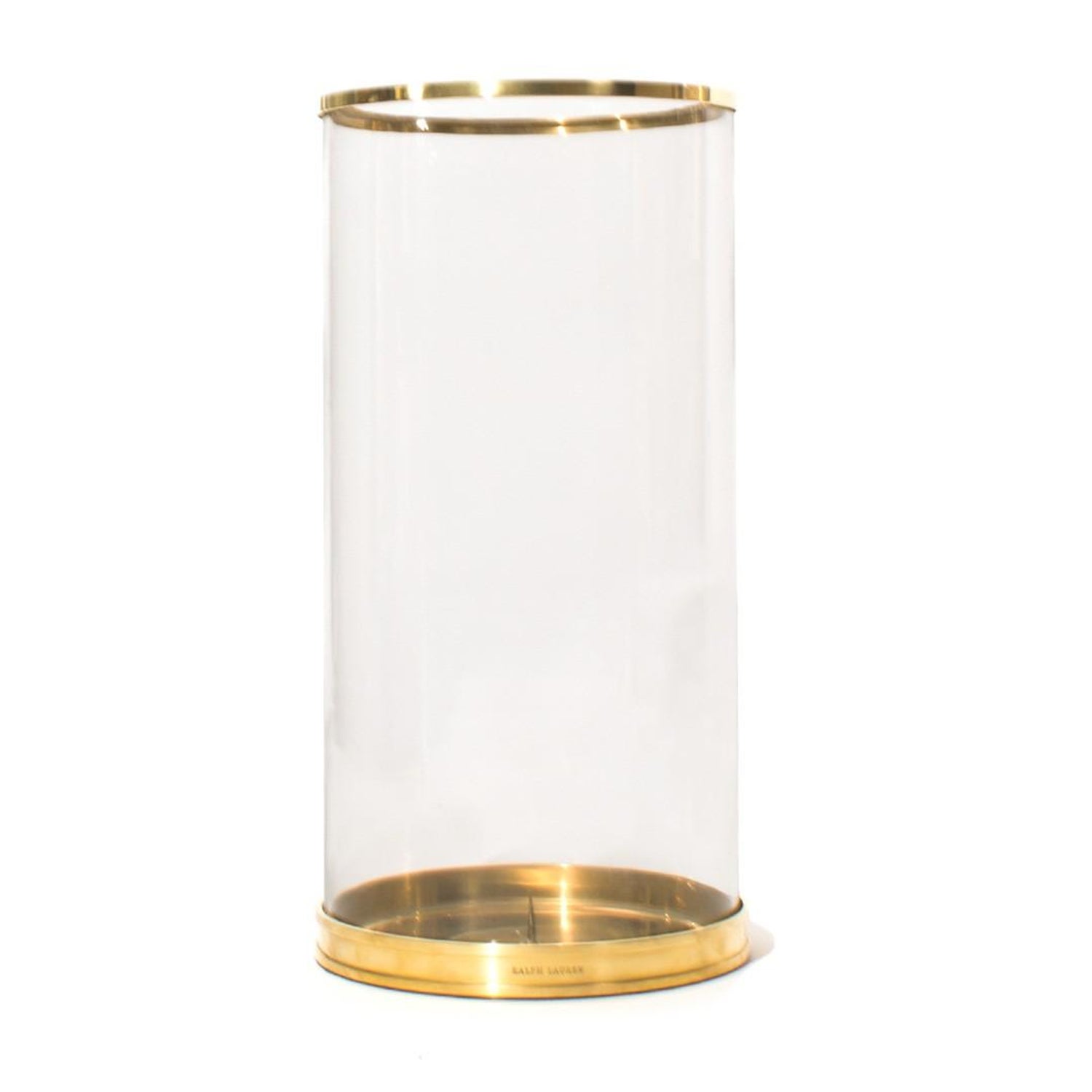 Ralph Lauren Brass and Glass Modern Hurricane Candleholder For Sale at  1stDibs