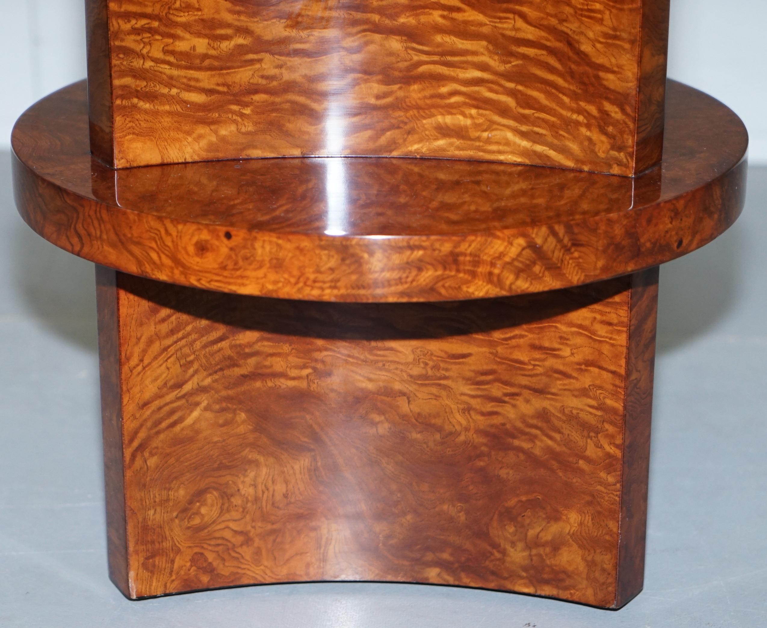 Ralph Lauren Brewster Solid Burl Burr Walnut Side End Lamp Wine Table 2