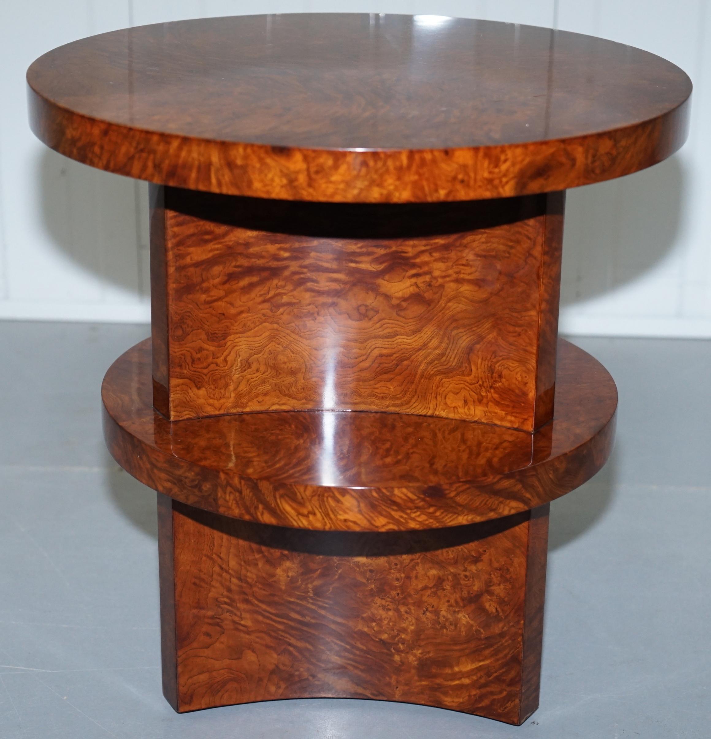 Ralph Lauren Brewster Solid Burl Burr Walnut Side End Lamp Wine Table 3