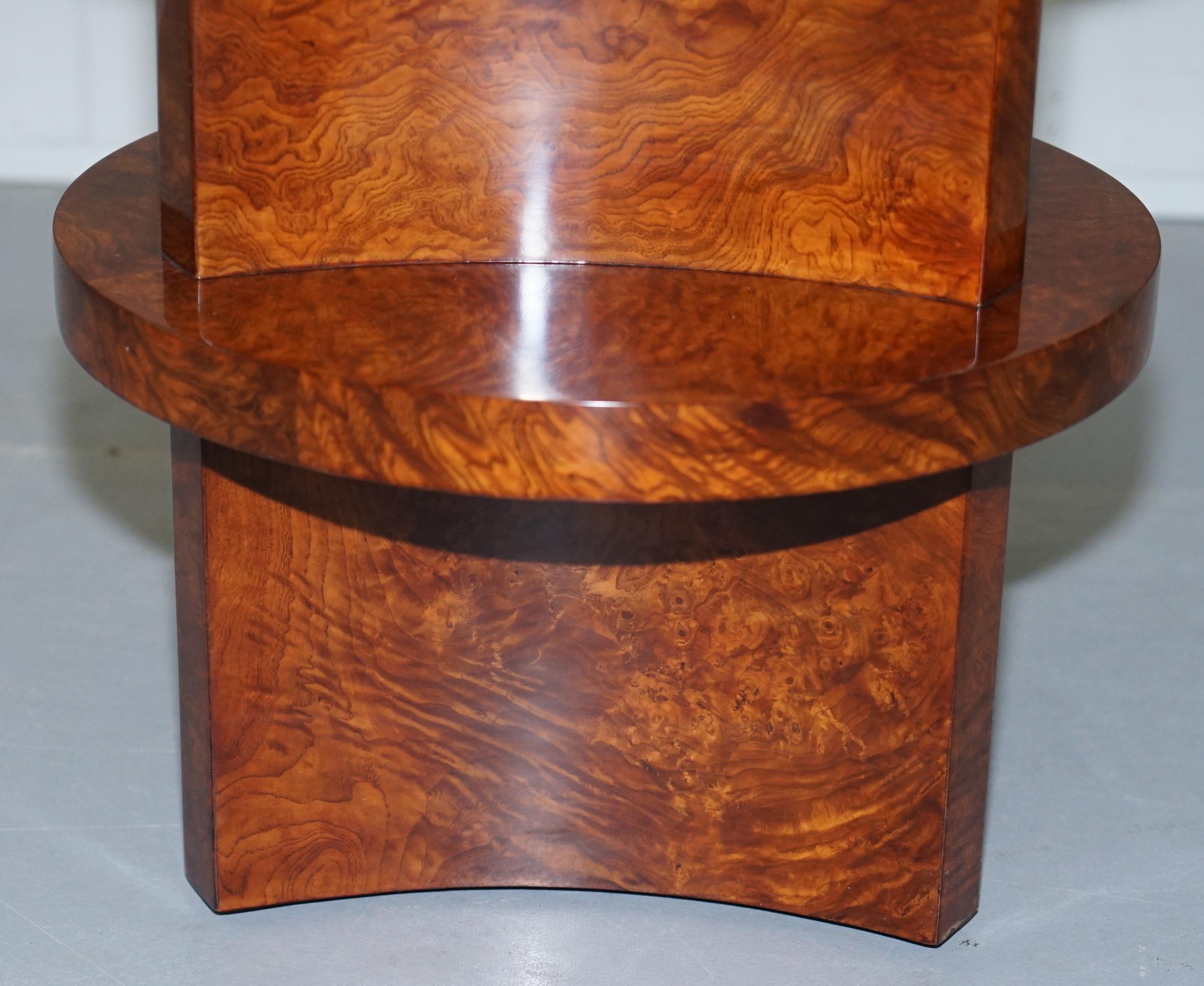 Ralph Lauren Brewster Solid Burl Burr Walnut Side End Lamp Wine Table 6