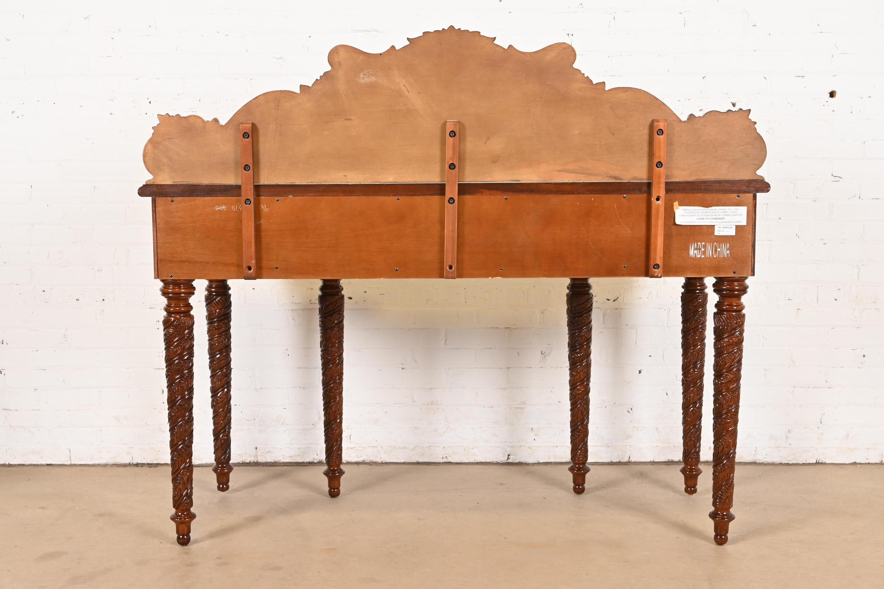 Ralph Lauren British Colonial Carved Mahogany Sideboard Buffet or Console Table For Sale 7