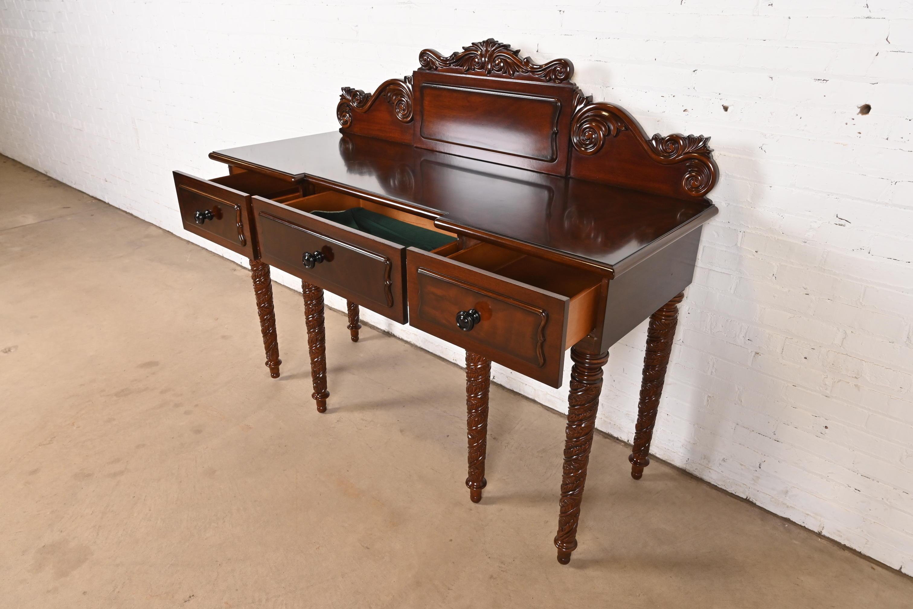 Ralph Lauren British Colonial Carved Mahogany Sideboard Buffet or Console Table For Sale 1