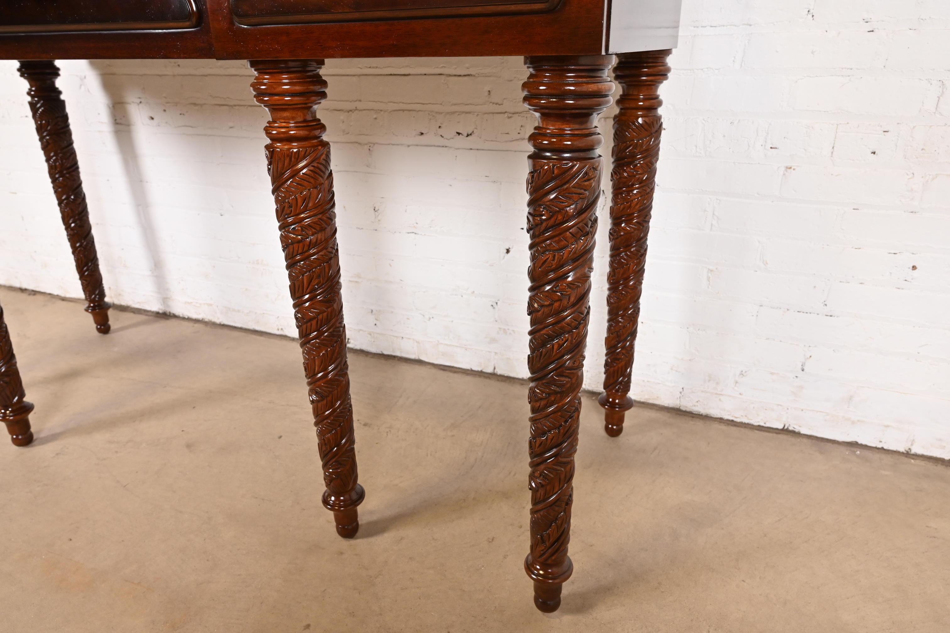 Ralph Lauren British Colonial Carved Mahogany Sideboard Buffet or Console Table For Sale 4