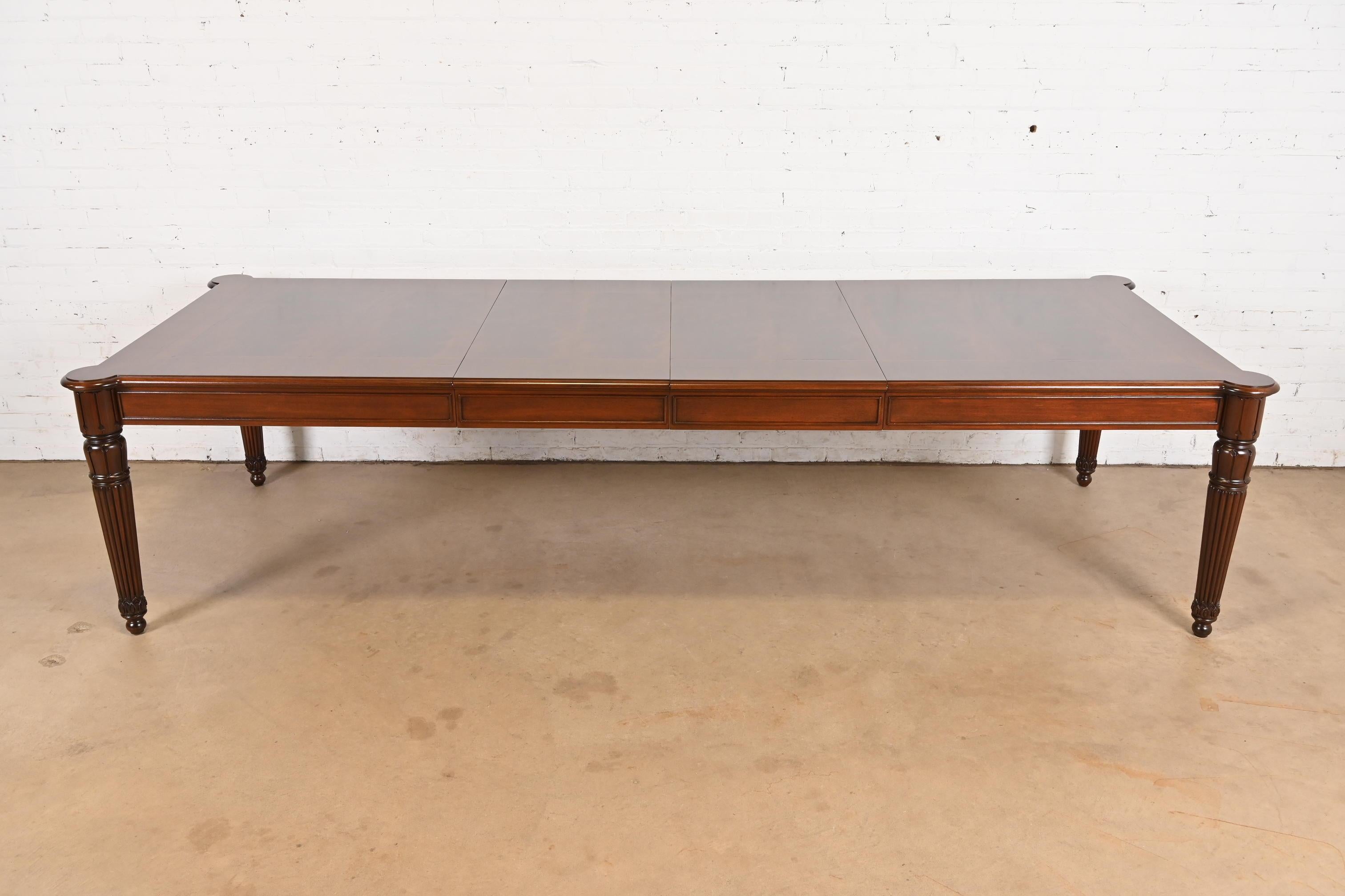American Ralph Lauren British Colonial Flame Mahogany Extension Dining Table, Refinished For Sale