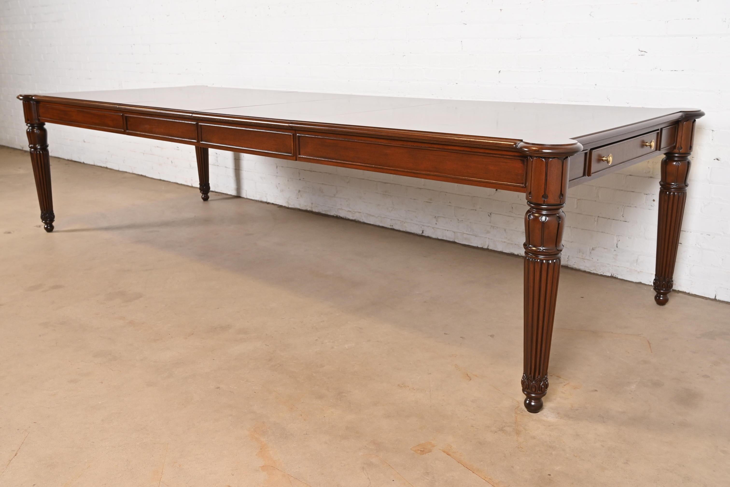 20th Century Ralph Lauren British Colonial Flame Mahogany Extension Dining Table, Refinished For Sale