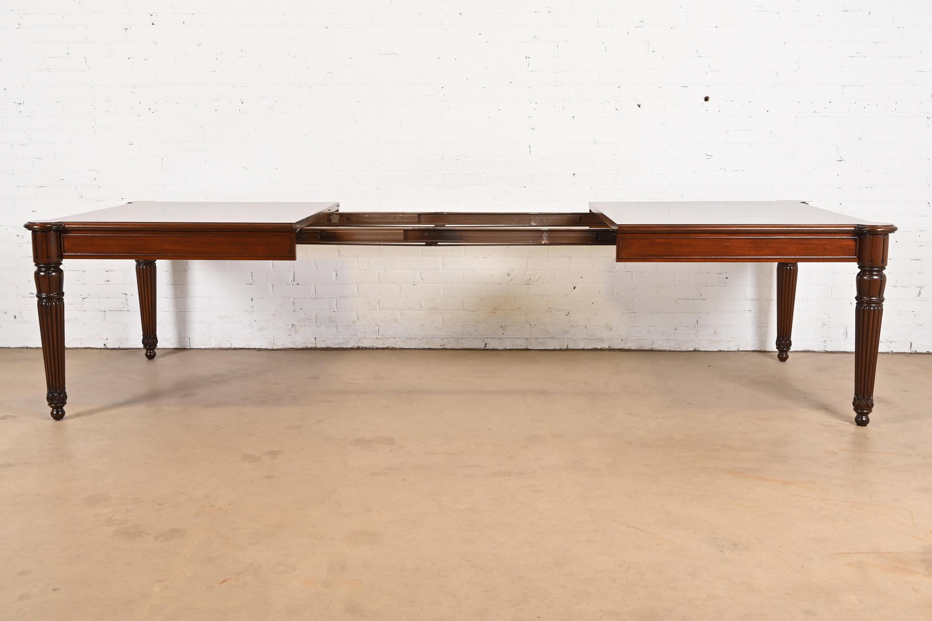 Ralph Lauren British Colonial Flame Mahogany Extension Dining Table, Refinished For Sale 1