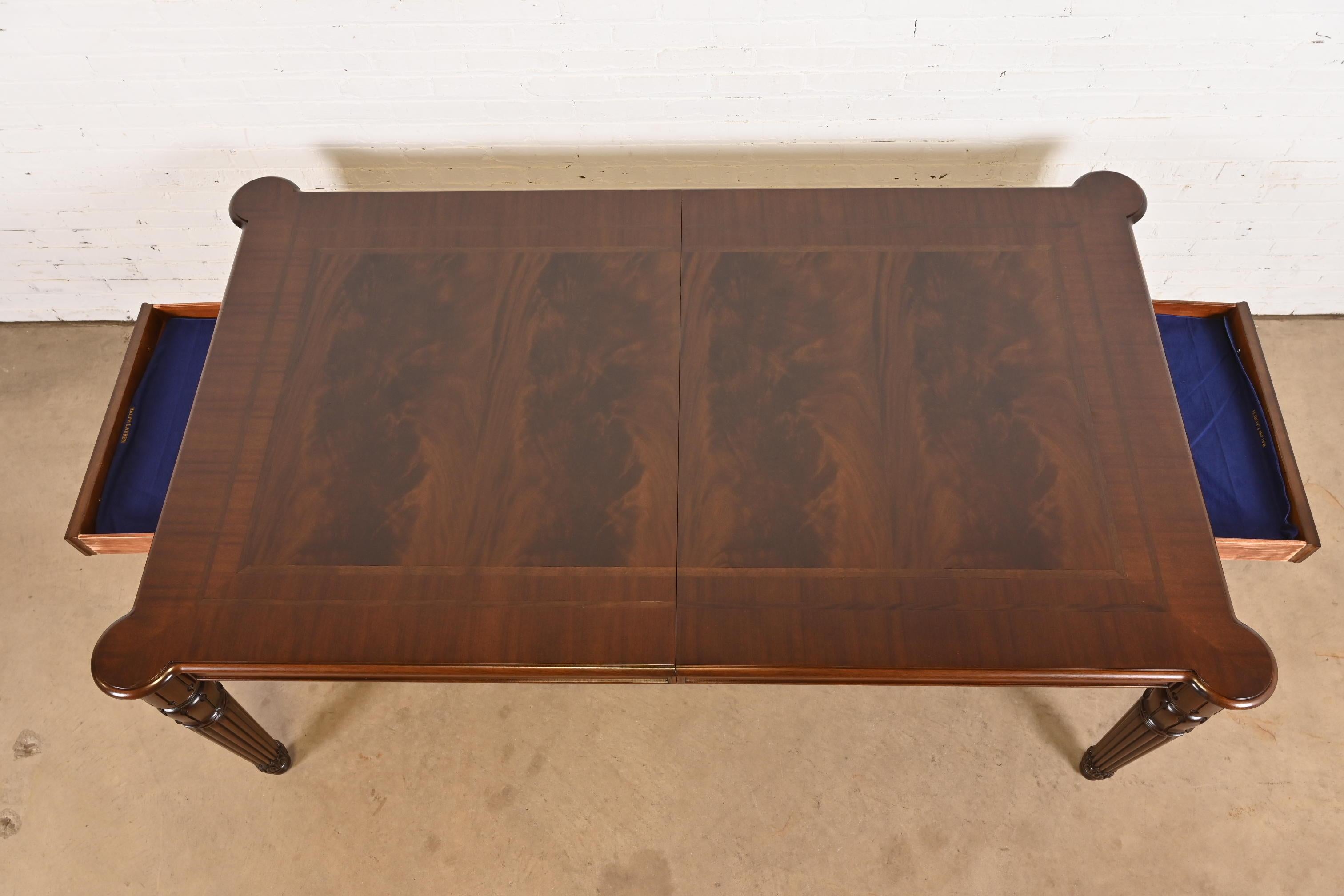 Ralph Lauren British Colonial Flame Mahogany Extension Dining Table, Refinished For Sale 3