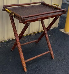 Ralph Lauren British Colonial Style Faux  Bamboo & Brass Tray Table / Bar
