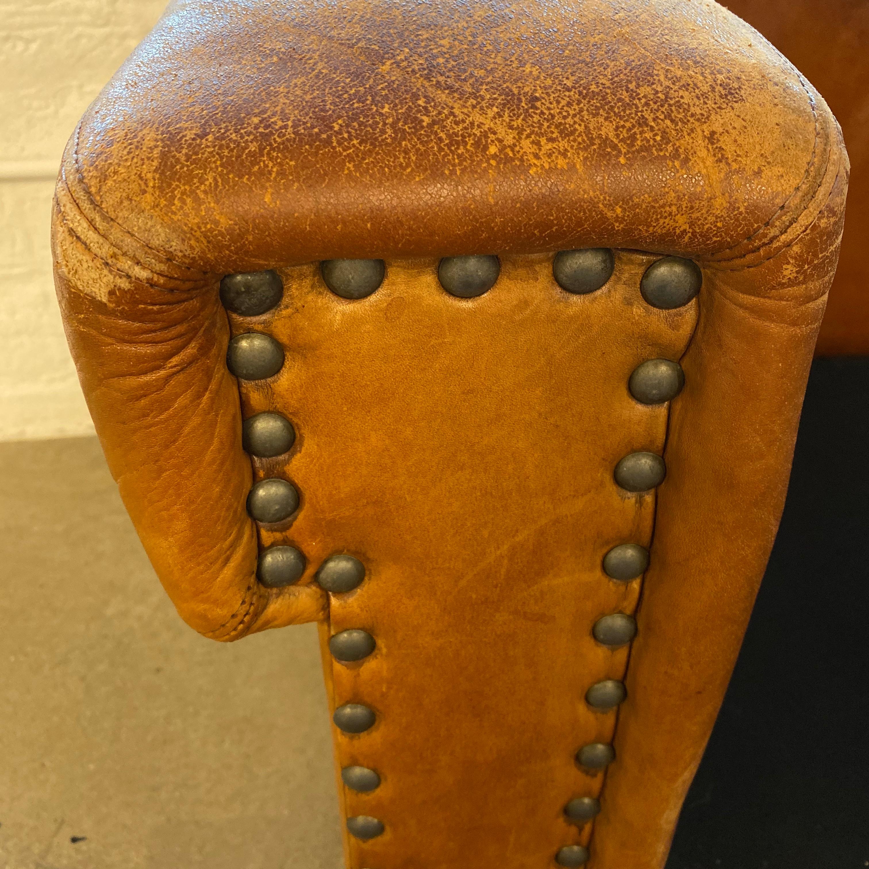 Ralph Lauren Brompton 3-Seat Vintage Brown Leather Sofa 6