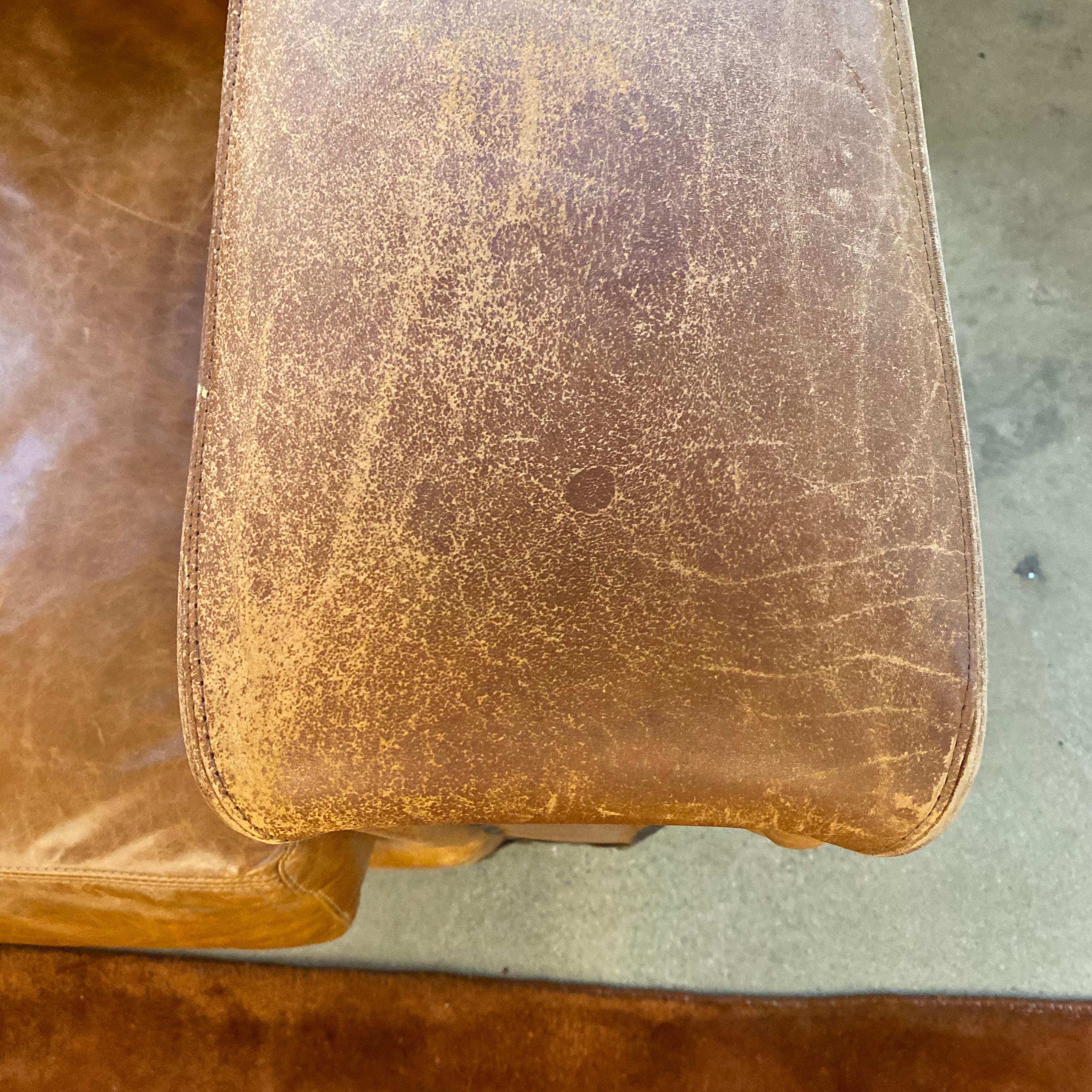 Ralph Lauren Brompton 3-Seat Vintage Brown Leather Sofa 10