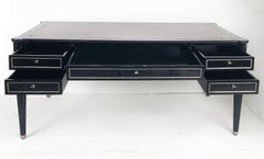 Ralph Lauren "Brook St "Ebonized Bureau Plat Desk w/Gilt Embossed Leather Top