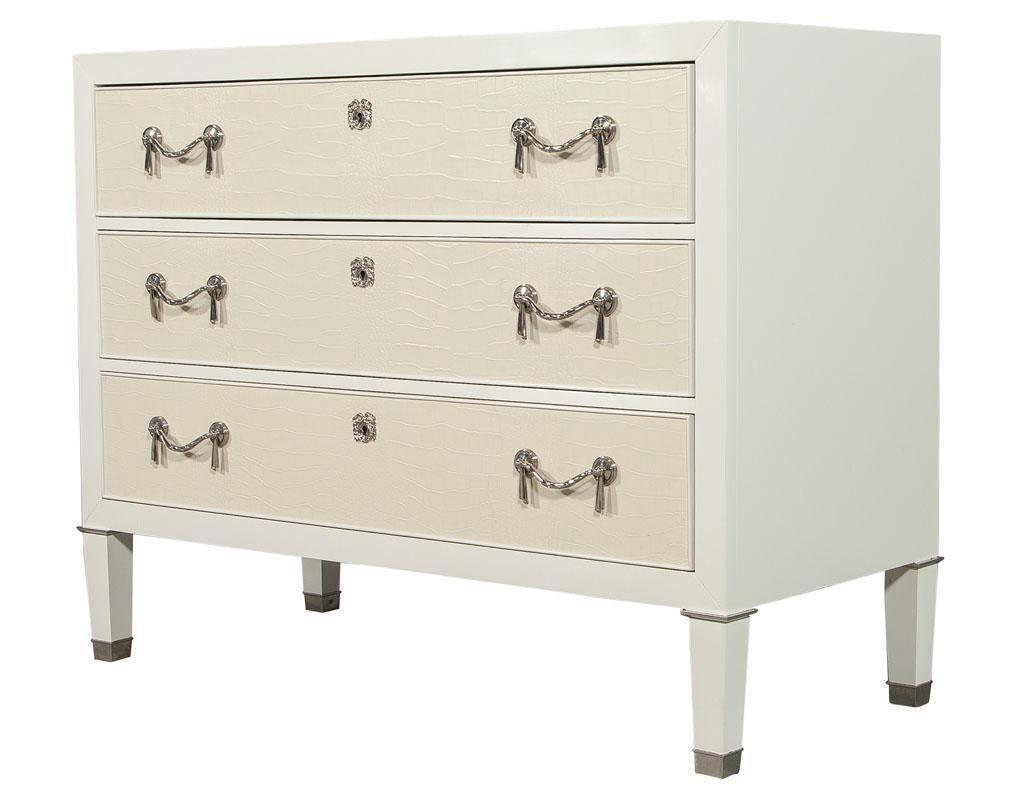 Metal Ralph Lauren Brook Street Chest in White Lacquer