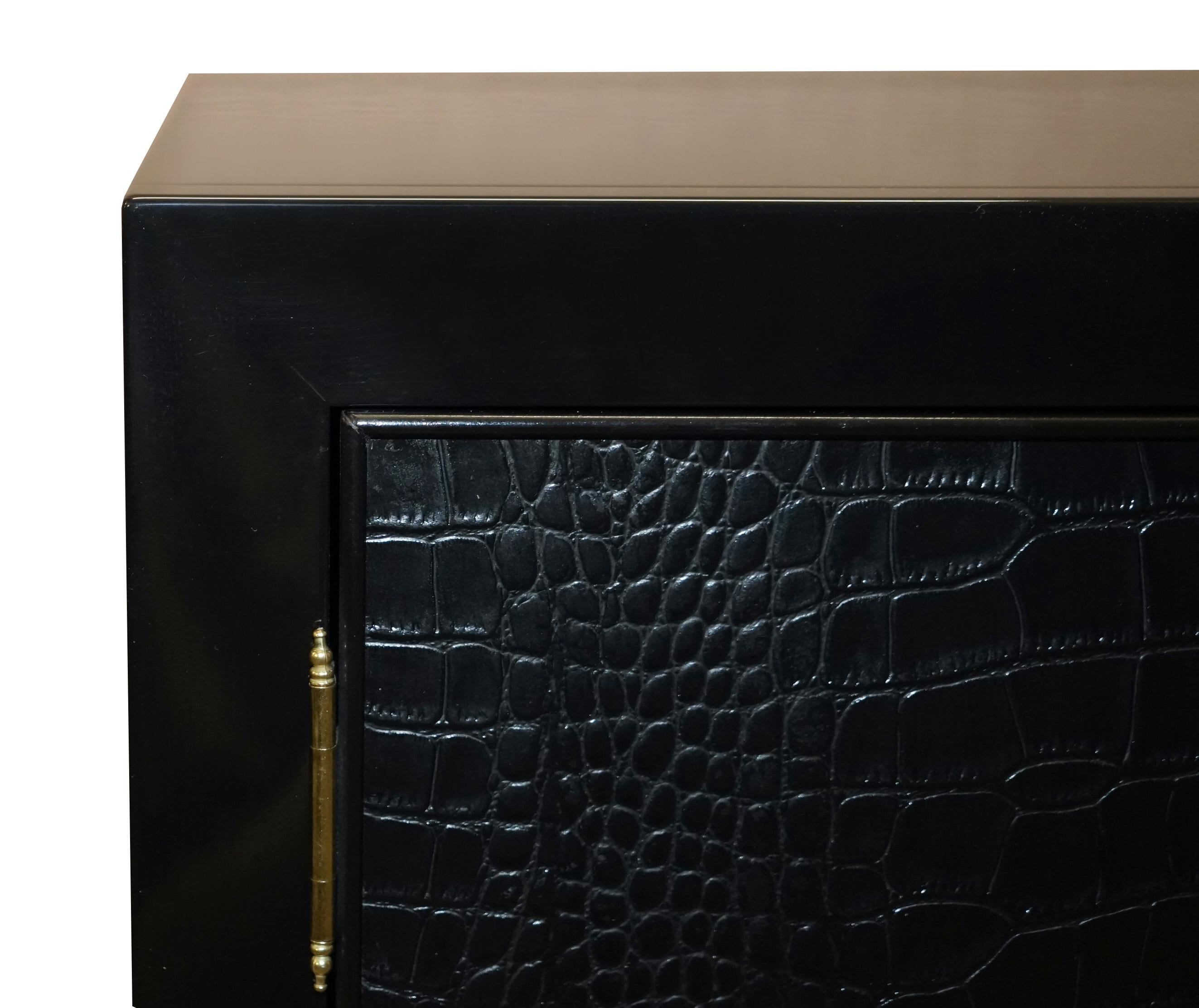 Ralph Lauren Brook Street Chest of Drawers Sideboard Alligator Leather For Sale 1