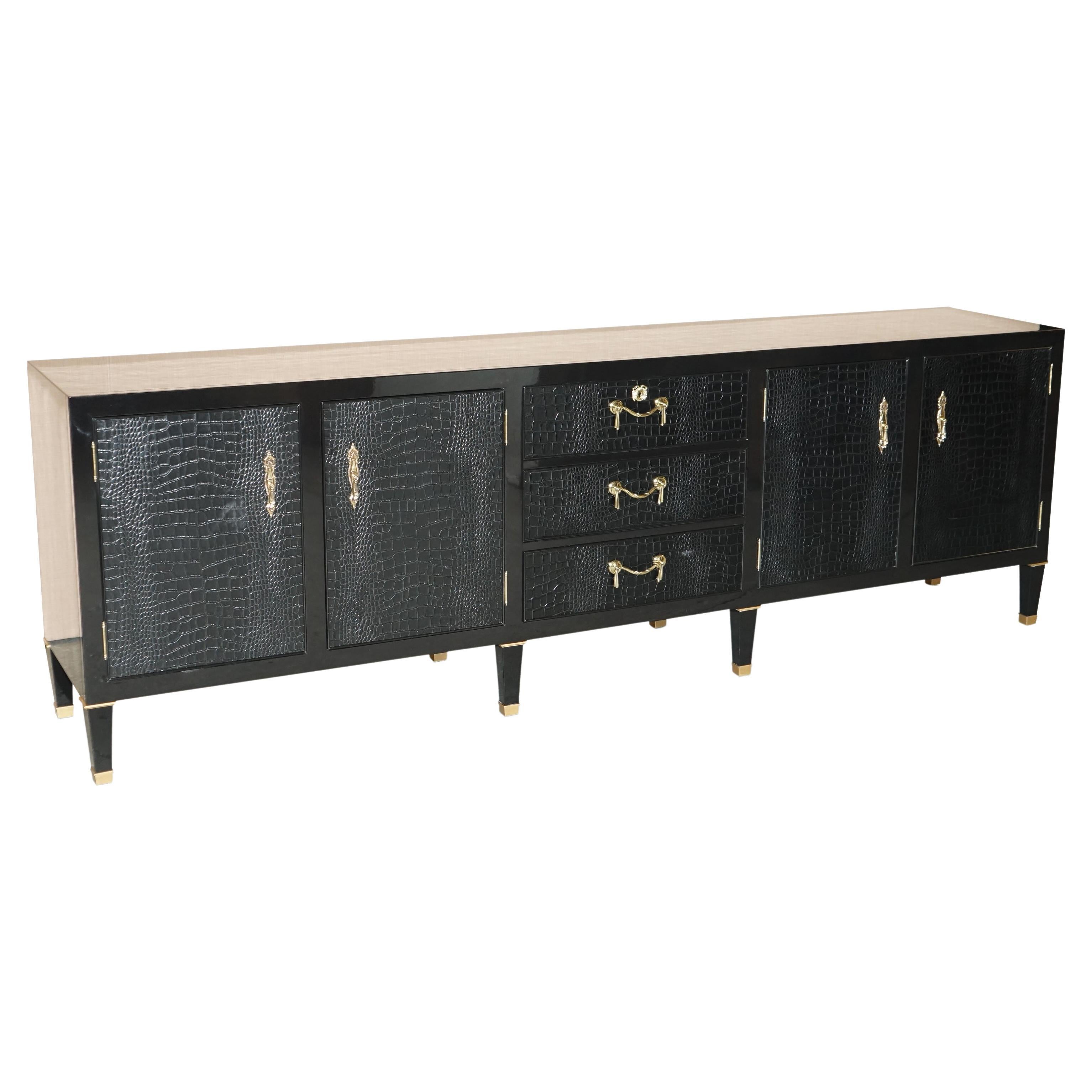 Commode en cuir d'alligator Ralph Lauren Brook Street en vente